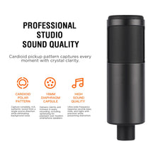 Load image into Gallery viewer, Sonictrek Studio Streaming Podcaster Pro Microphone with Accessory Bundle and Travel Stand
