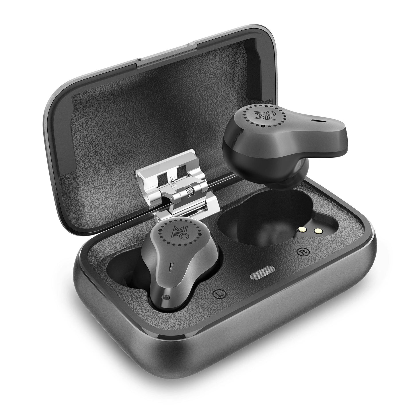 Mifo O7 Dynamic Wireless Earbuds with open charging case