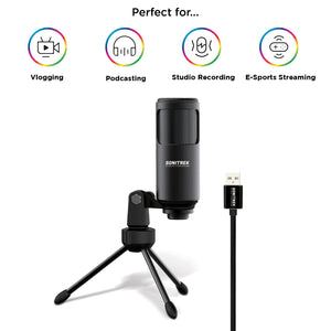 Sonictrek Studio Streaming Podcaster USB Microphone With Desk Tripod